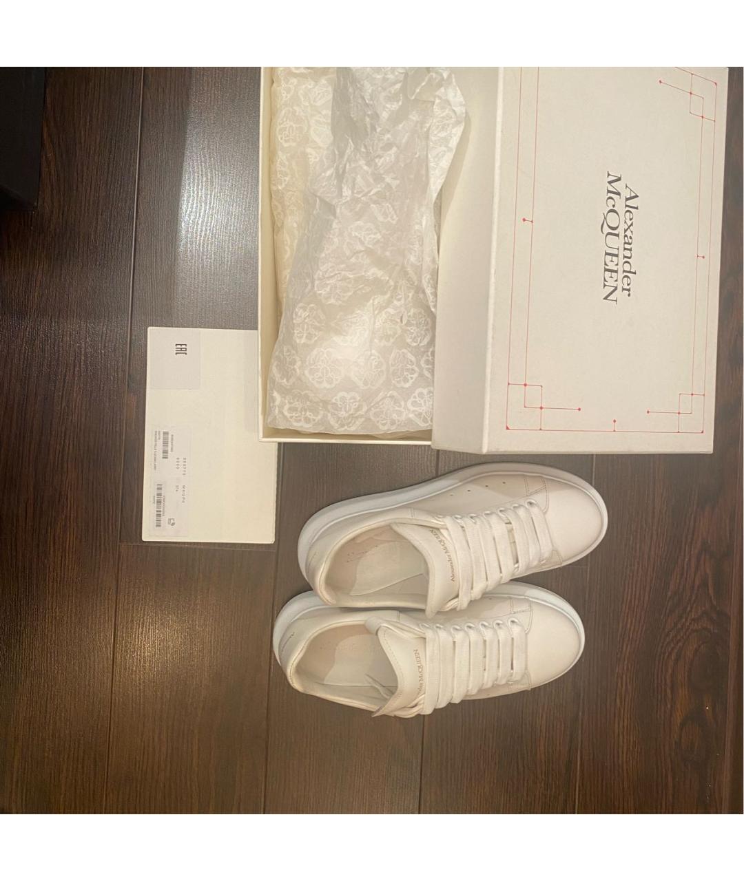 ALEXANDER MCQUEEN Белые кожаные кроссовки, фото 6