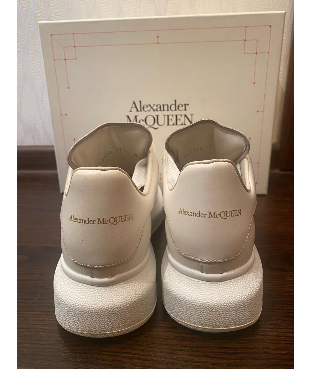 ALEXANDER MCQUEEN Белые кожаные кроссовки, фото 4