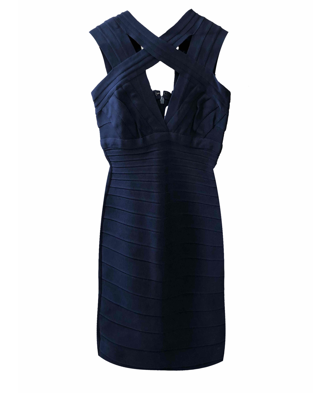 HERVE LEGER Темно-синее вискозное повседневное платье, фото 1