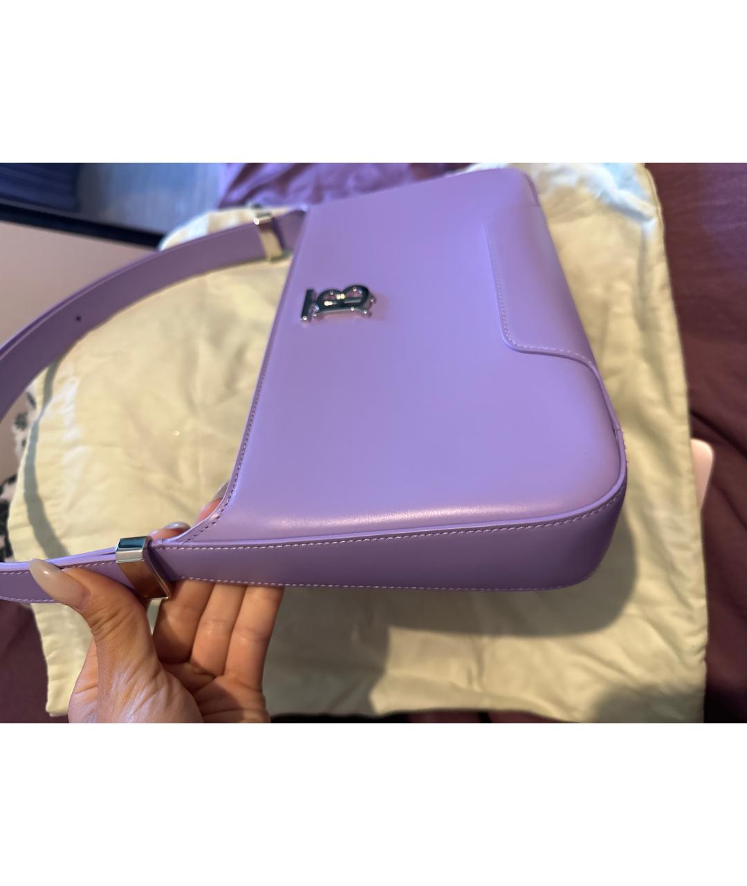 BURBERRY Фиолетовая кожаная сумка с короткими ручками, фото 2