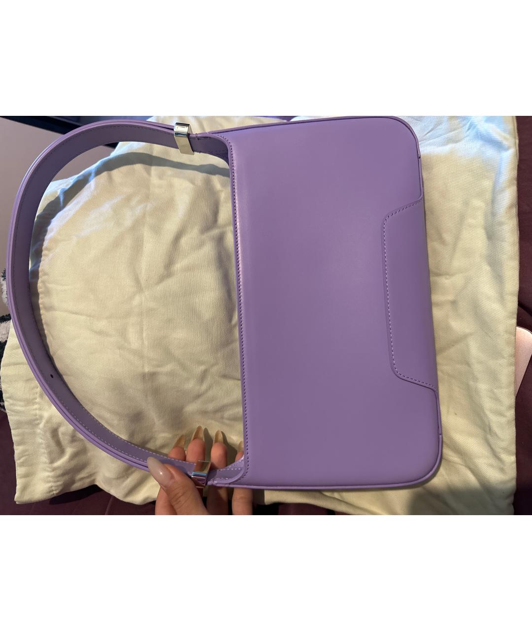 BURBERRY Фиолетовая кожаная сумка с короткими ручками, фото 3