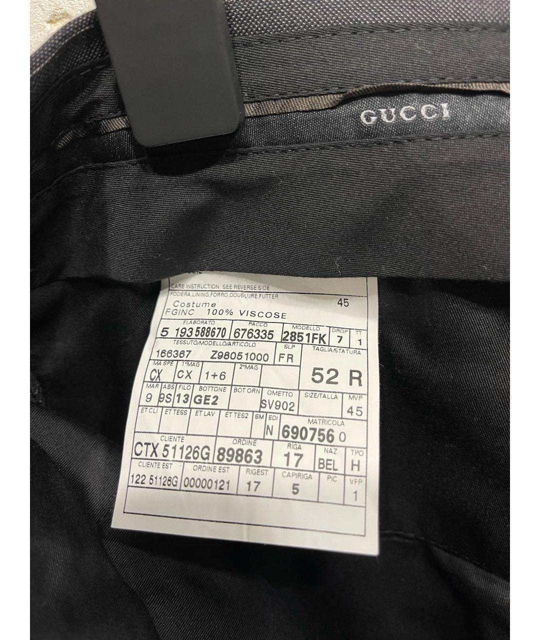 GUCCI Черные шерстяные классические брюки, фото 5