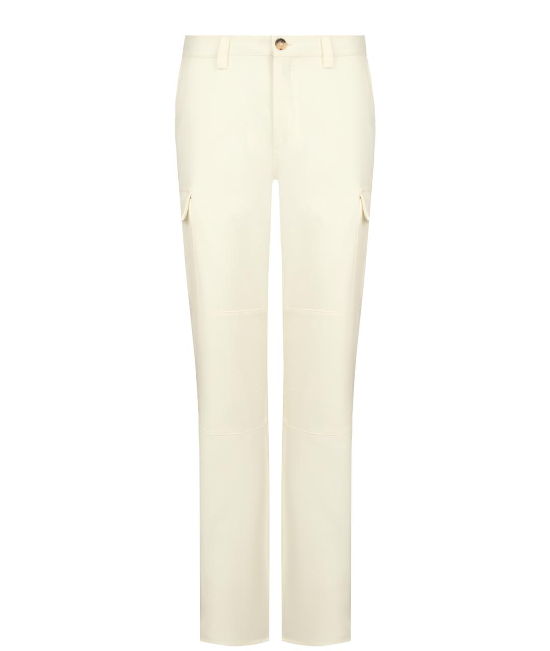 BRUNELLO CUCINELLI Белые шерстяные повседневные брюки, фото 1