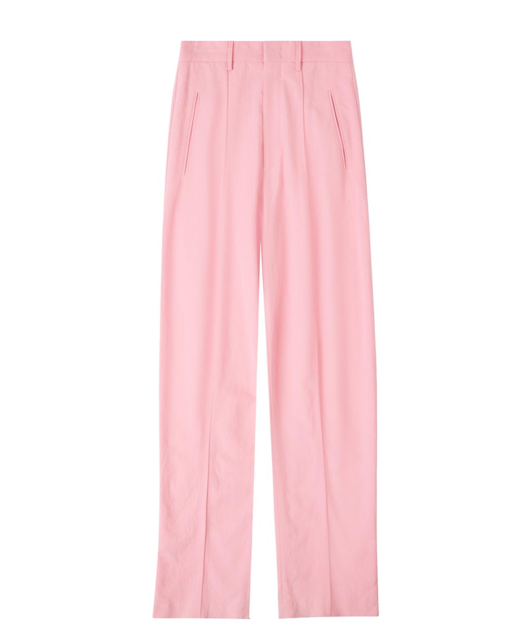 ISABEL MARANT Розовые хлопковые брюки широкие, фото 1