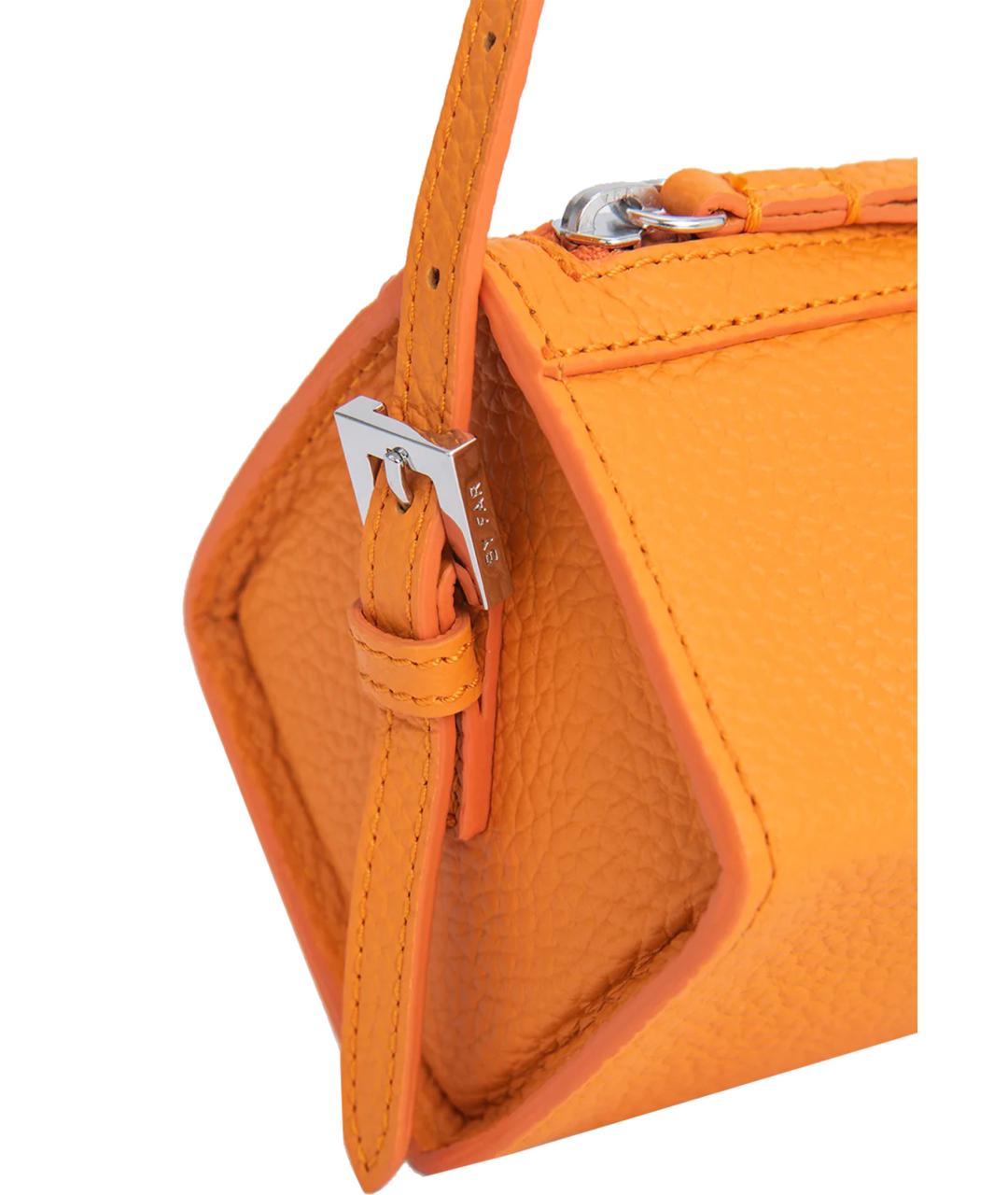 BY FAR Оранжевая кожаная сумка через плечо, фото 4
