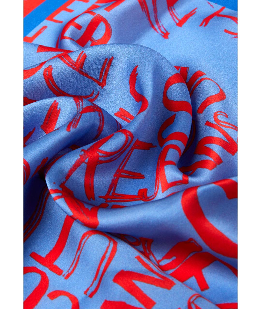VERSACE JEANS COUTURE Голубой шелковый платок, фото 2