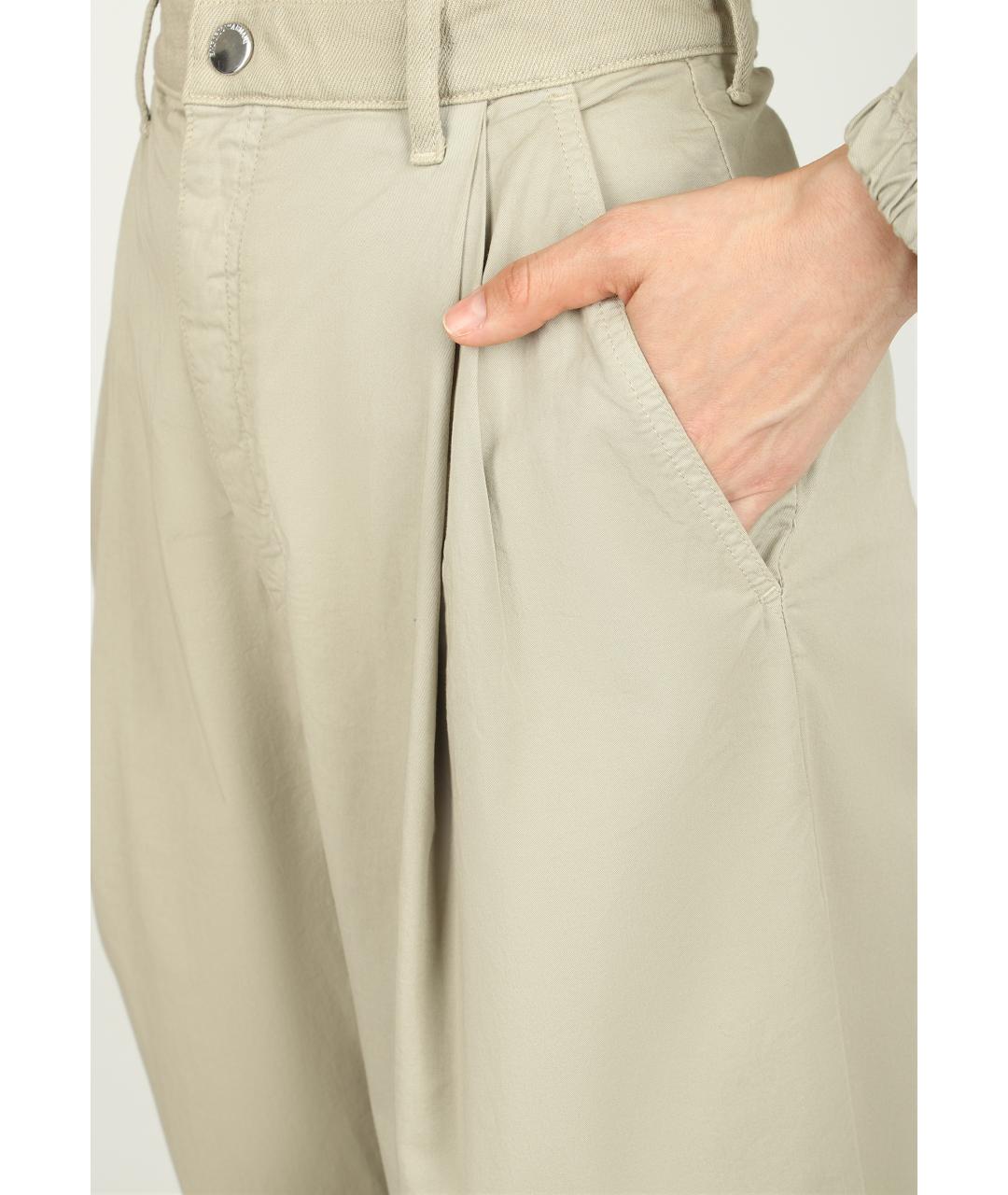 EMPORIO ARMANI Серые хлопковые прямые джинсы, фото 4
