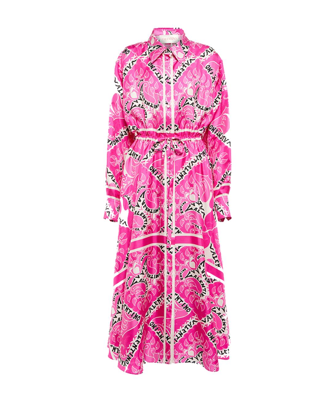 VALENTINO Розовое шелковое платье, фото 1