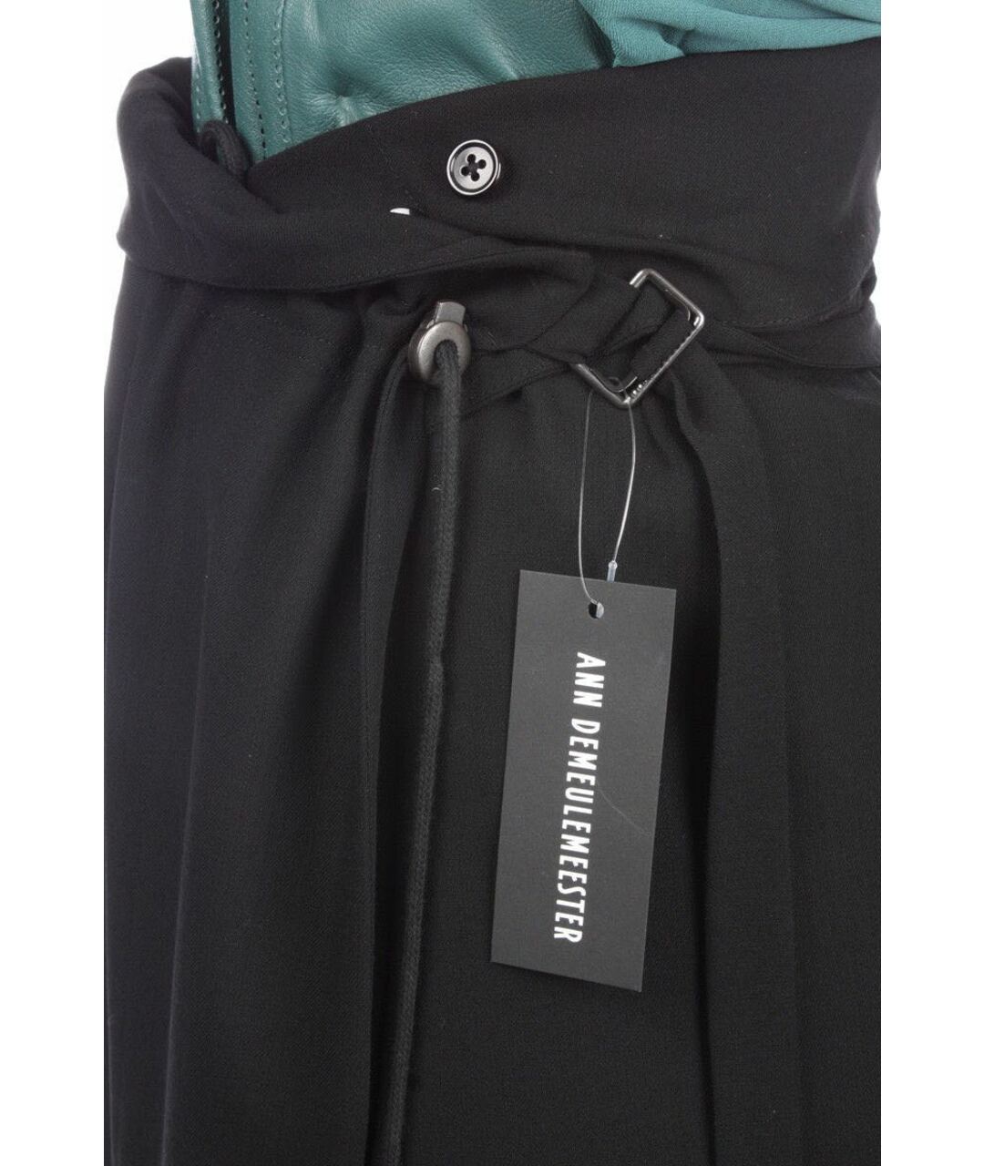 ANN DEMEULEMEESTER Черная шерстяная юбка макси, фото 3