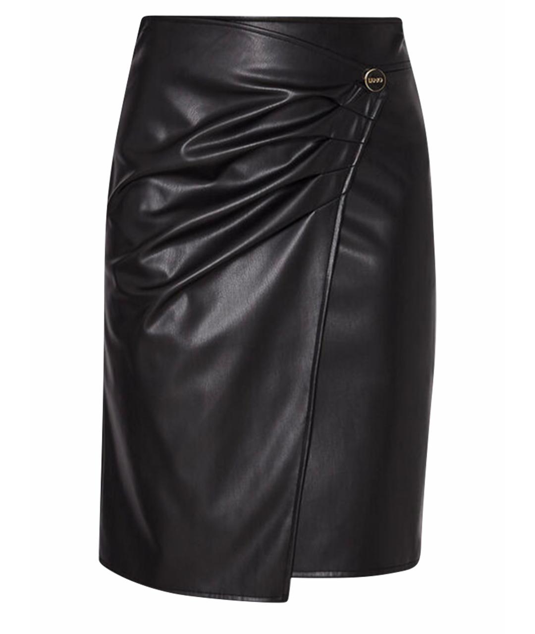 LIU JO Черная полиэстеровая юбка миди, фото 1