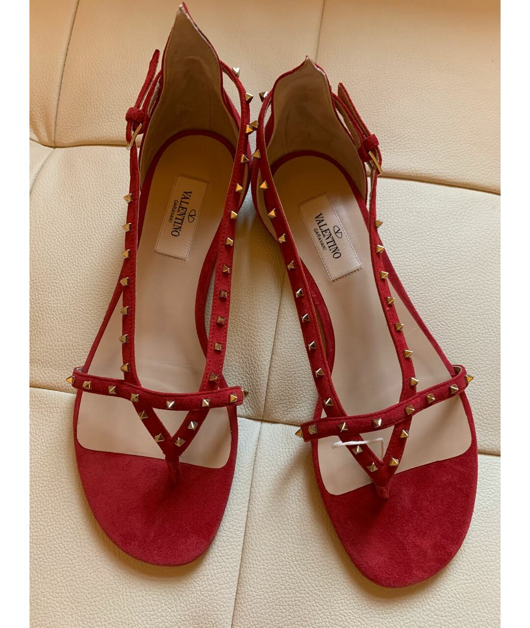 VALENTINO GARAVANI Красные замшевые сандалии, фото 2