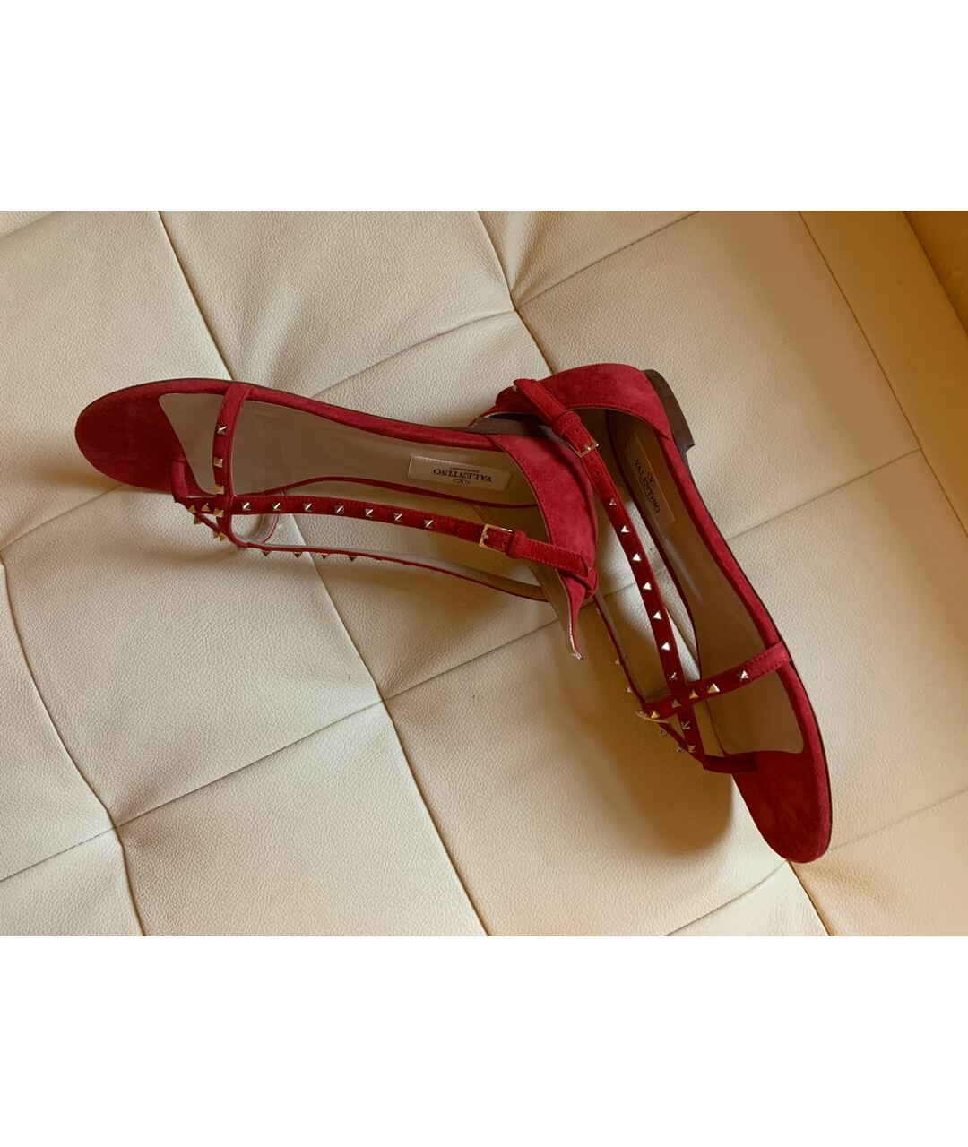VALENTINO GARAVANI Красные замшевые сандалии, фото 4