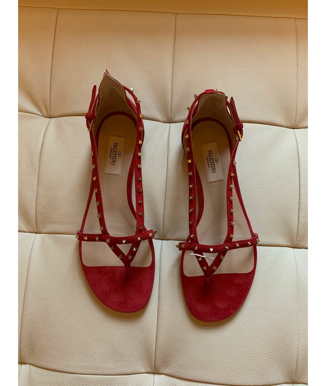 VALENTINO GARAVANI Красные замшевые сандалии, фото 9