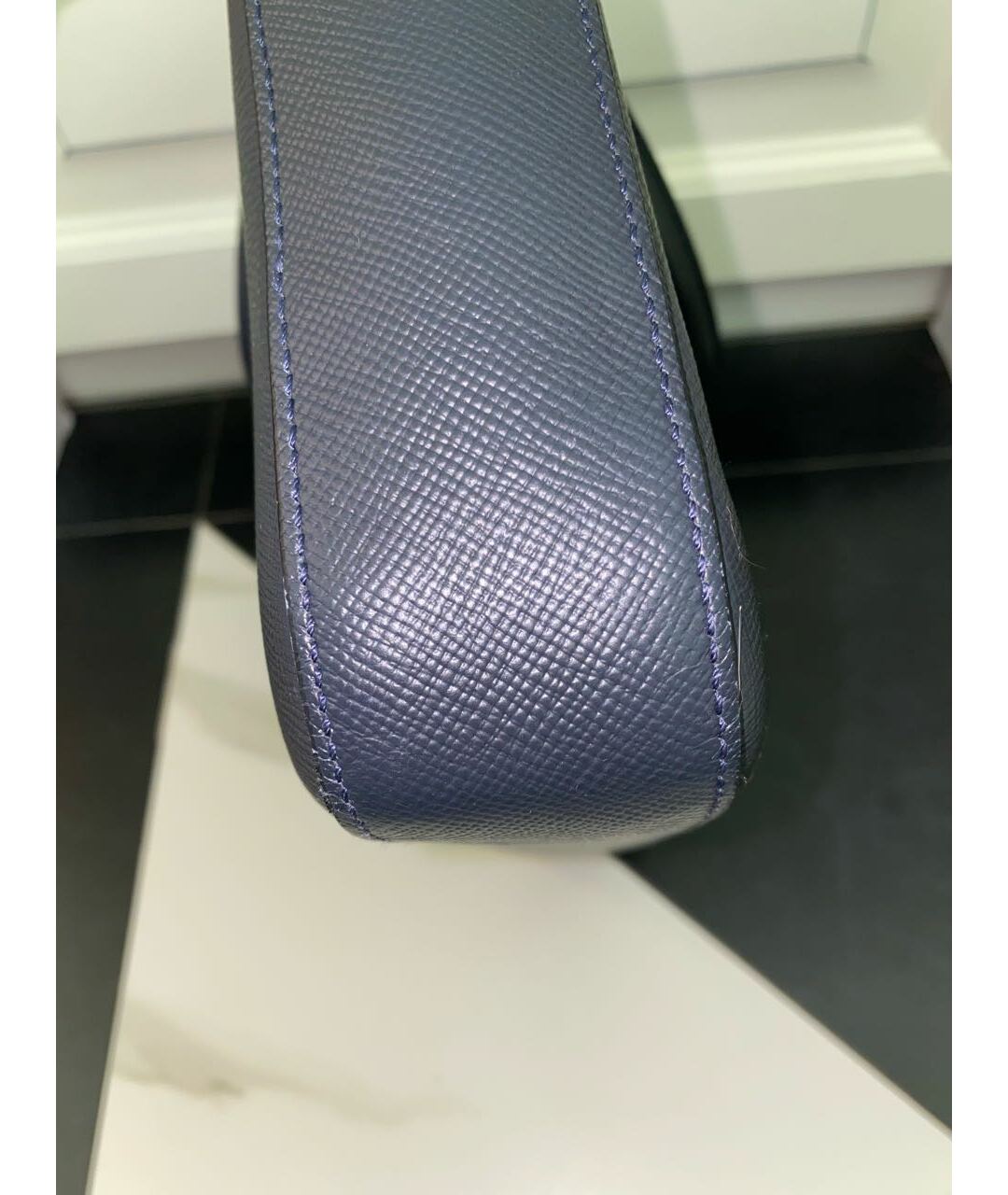 SERAPIAN Синий кожаный портфель, фото 5