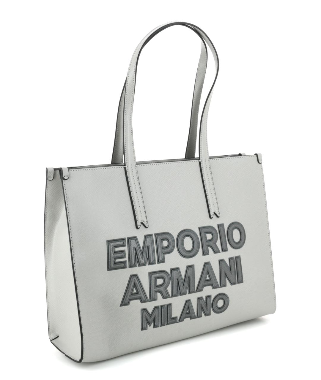 EMPORIO ARMANI Коричневая синтетическая сумка тоут, фото 3