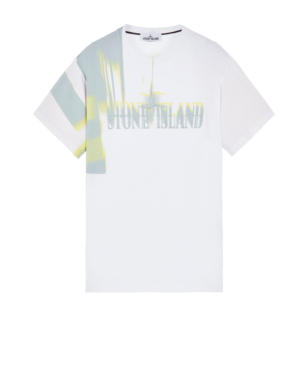 STONE ISLAND Белая хлопковая футболка, фото 1