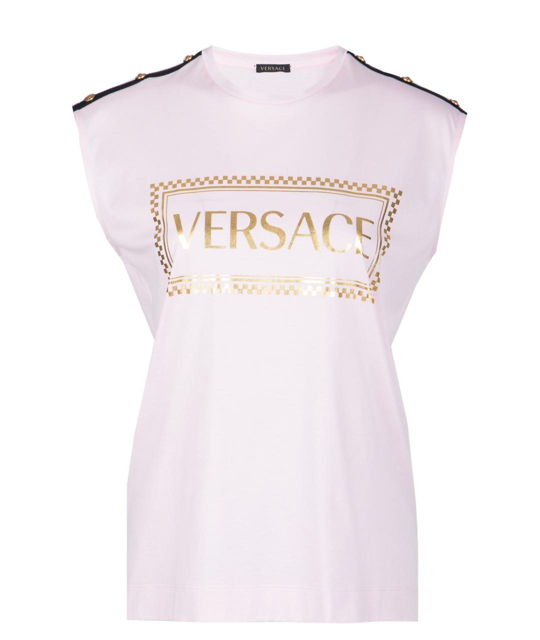 VERSACE Розовая ацетатная футболка, фото 1