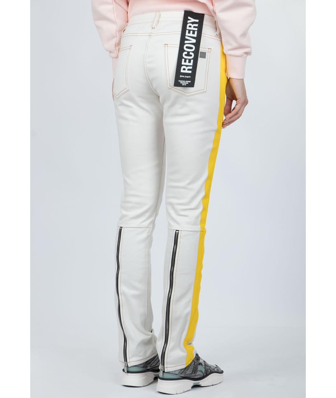PALM ANGELS Белые хлопковые прямые джинсы, фото 3