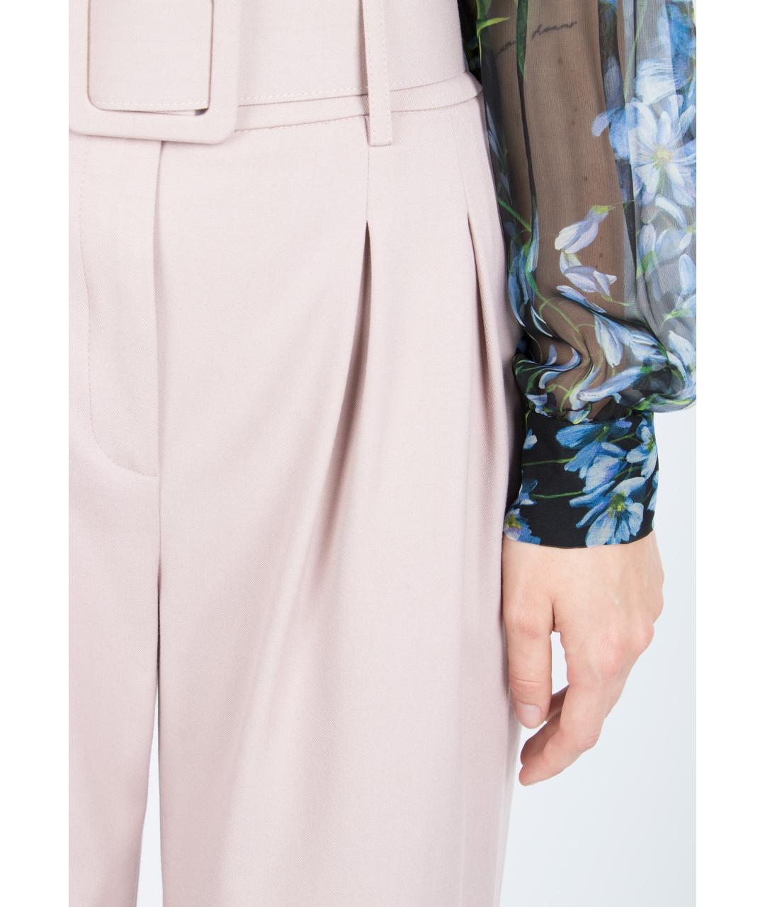 BLUMARINE Розовые вискозные прямые брюки, фото 4