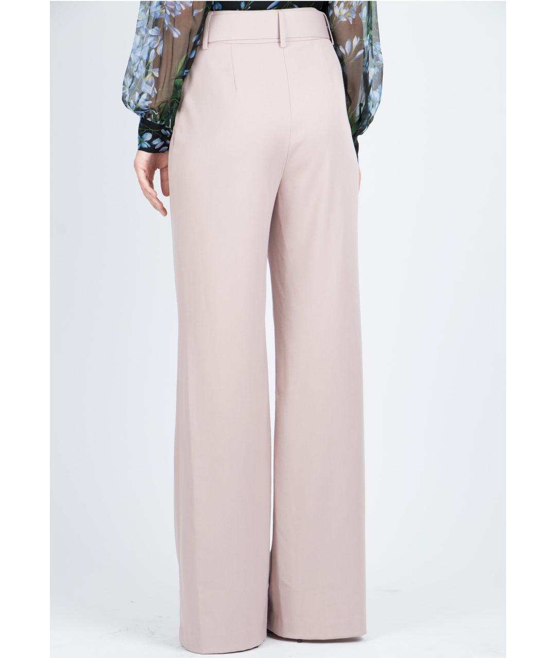 BLUMARINE Розовые вискозные прямые брюки, фото 3