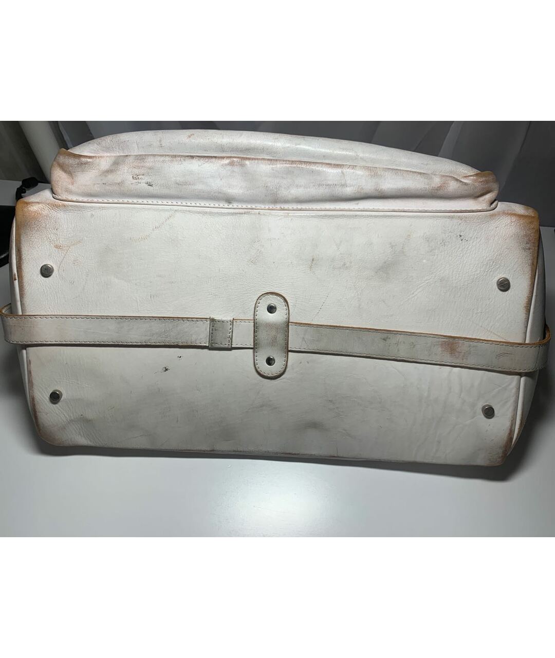 MAISON MARGIELA Белый кожаный чемодан, фото 6