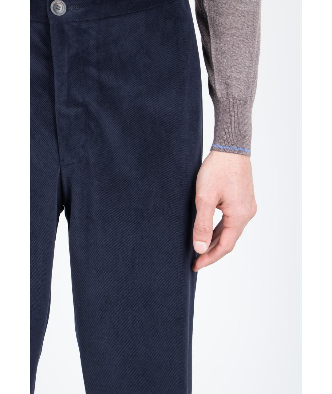 EMPORIO ARMANI Синие полиэстеровые классические брюки, фото 4