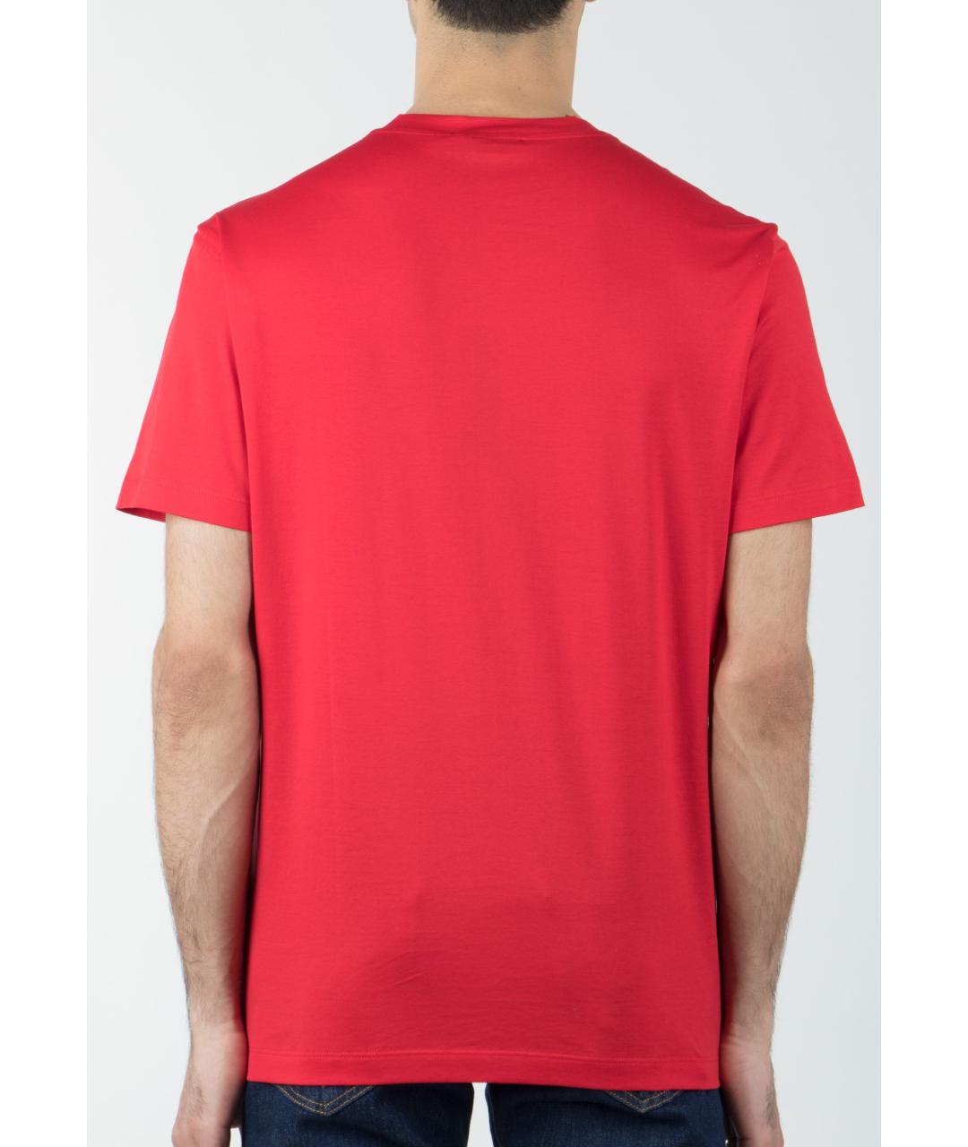 VERSACE Красная хлопковая футболка, фото 3