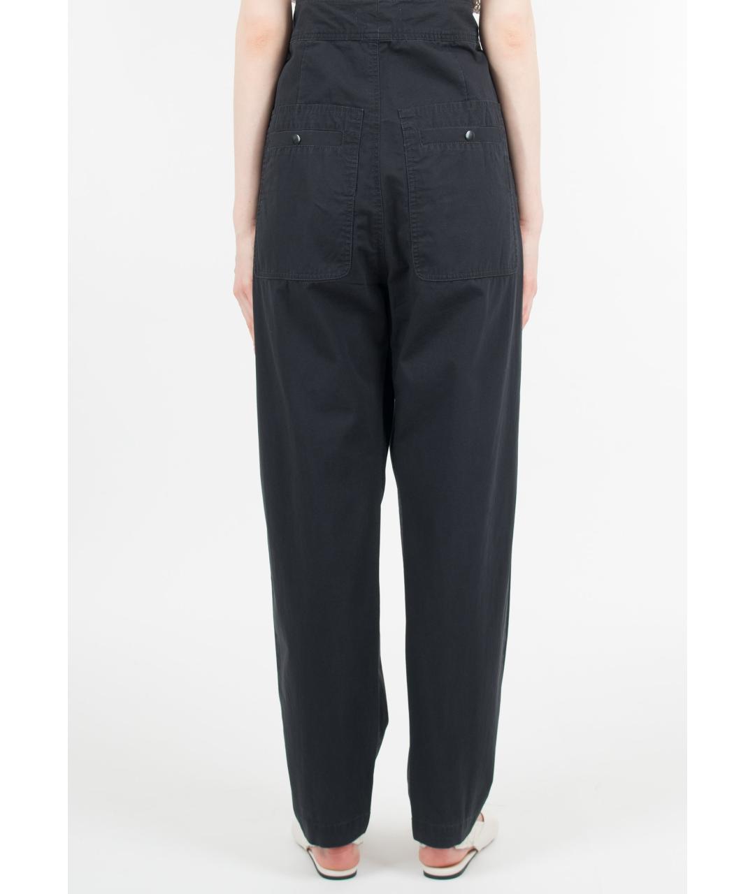 ISABEL MARANT Черные хлопковые прямые брюки, фото 4