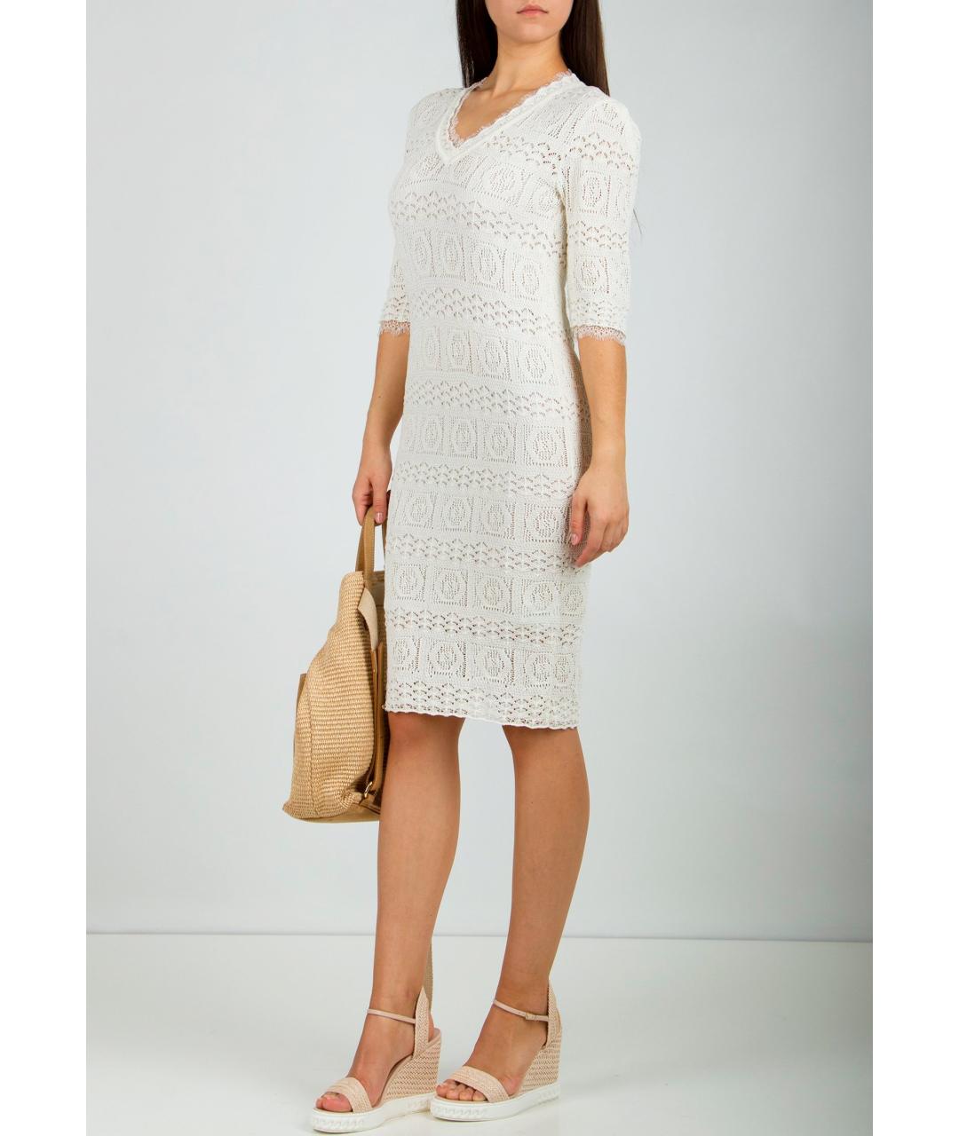 BLUMARINE Белое полиэстеровое платье, фото 2