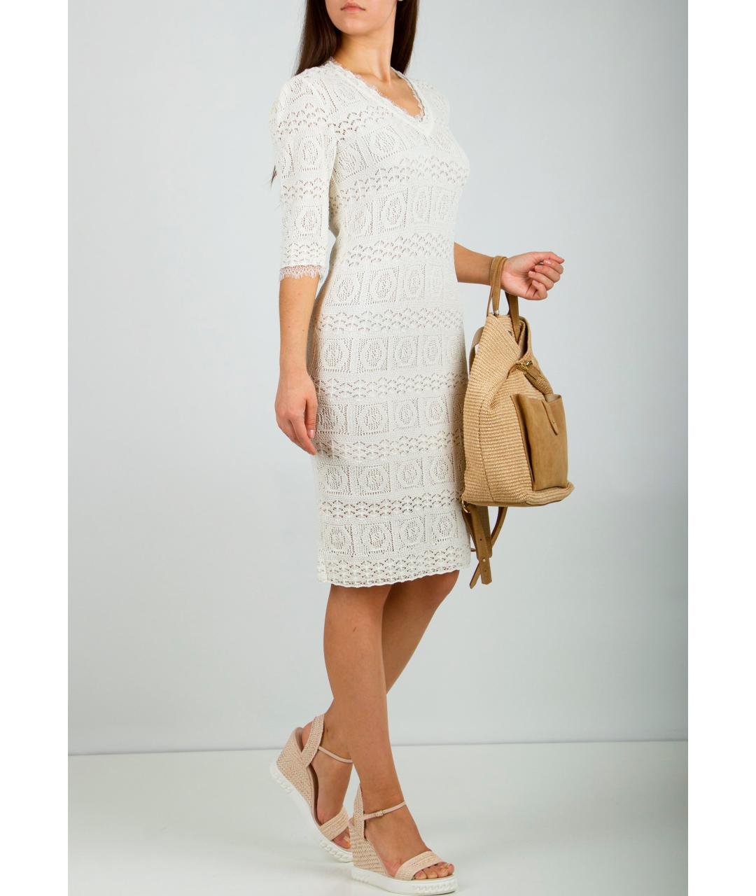 BLUMARINE Белое полиэстеровое платье, фото 3
