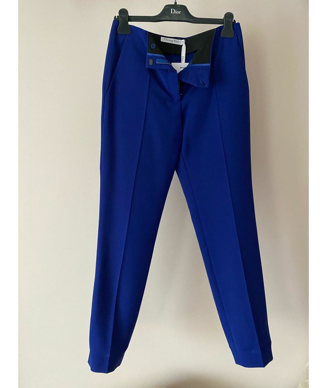 CHRISTIAN DIOR PRE-OWNED Синие шерстяные прямые брюки, фото 9