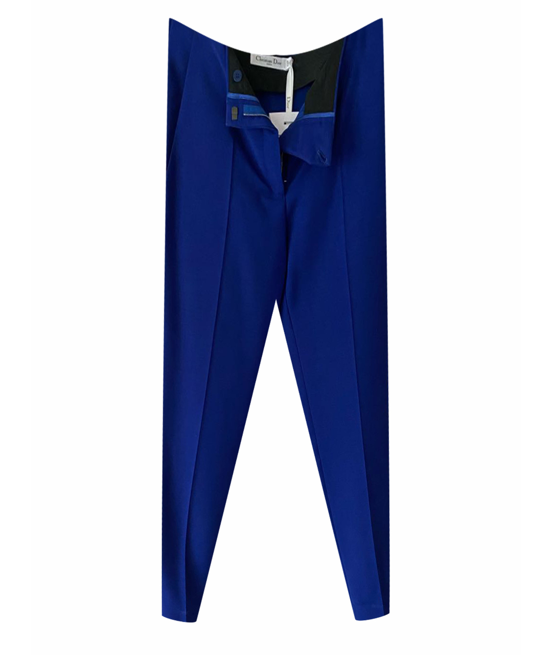 CHRISTIAN DIOR PRE-OWNED Синие шерстяные прямые брюки, фото 1