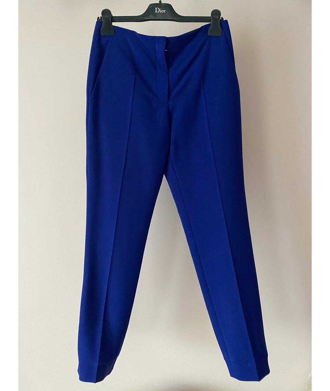 CHRISTIAN DIOR PRE-OWNED Синие шерстяные прямые брюки, фото 2