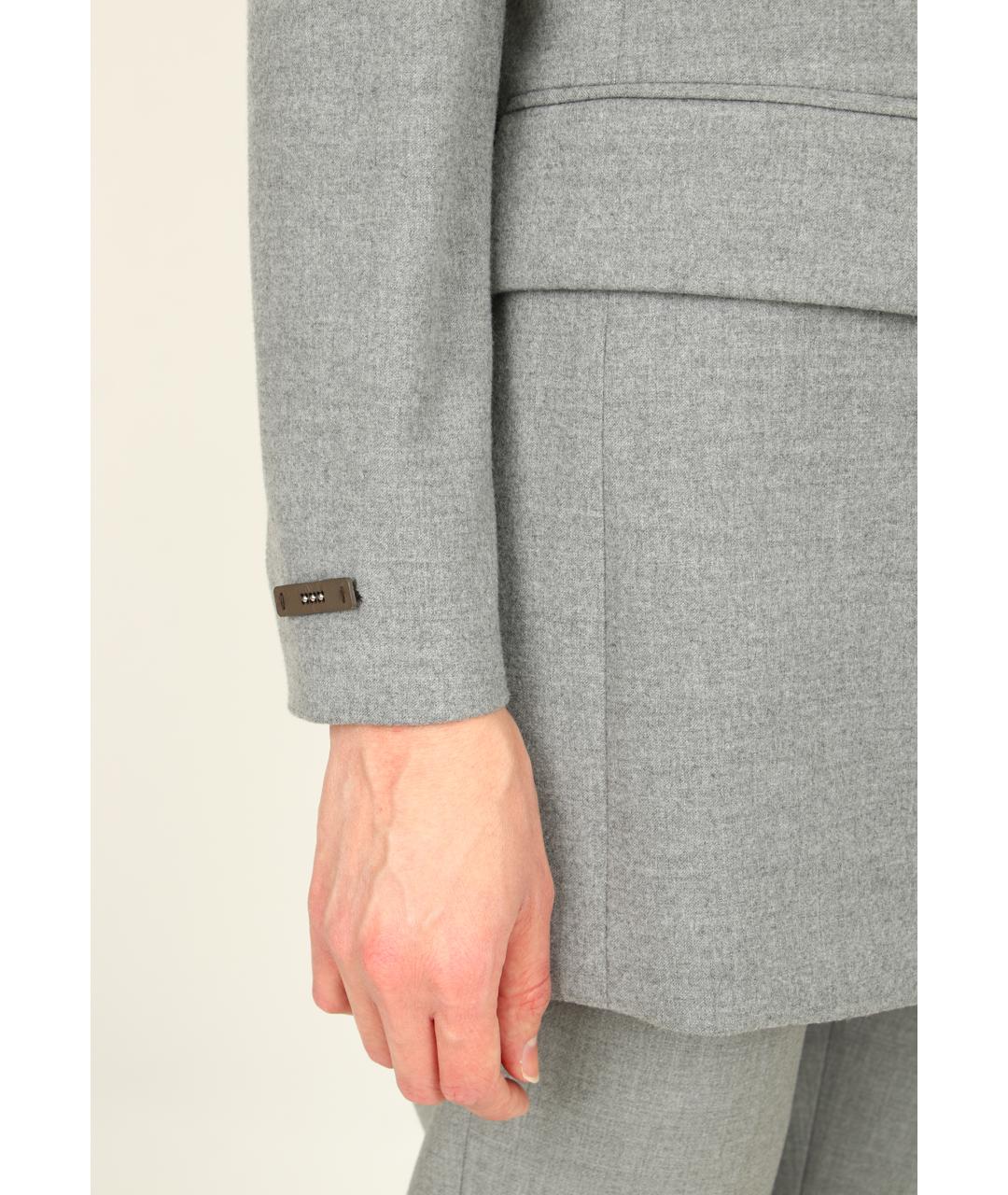 PESERICO Серый хлопковый жакет/пиджак, фото 4
