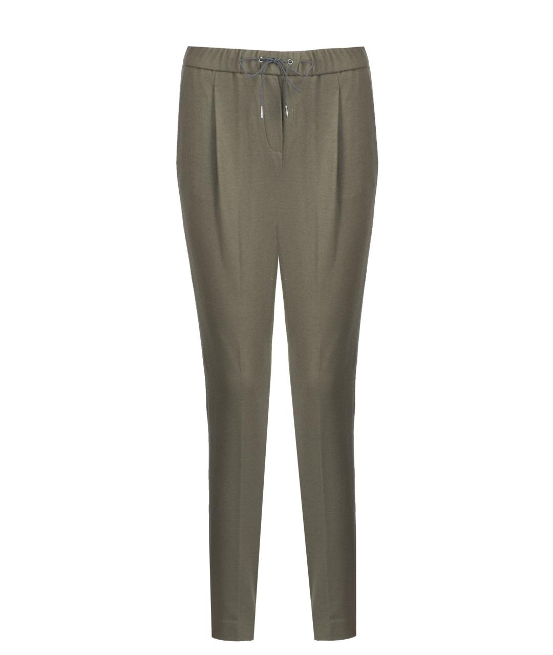 FABIANA FILIPPI Зеленые шерстяные брюки узкие, фото 1