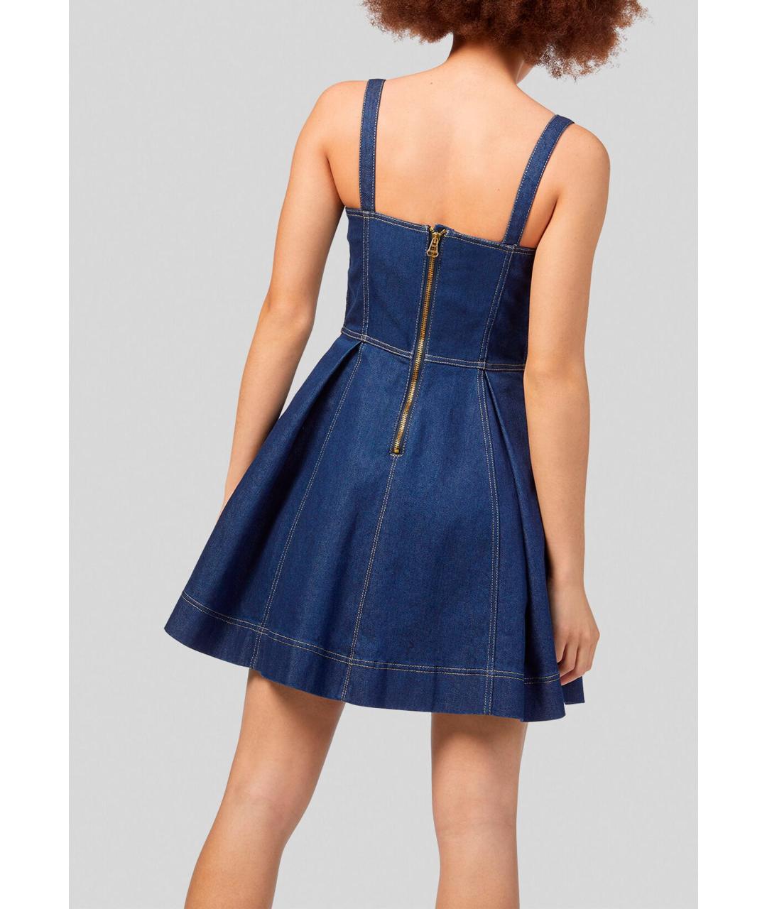 VERSACE JEANS COUTURE Синее хлопковое повседневное платье, фото 3