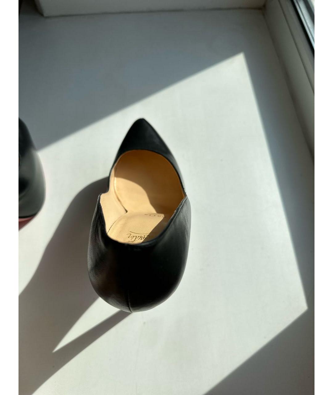 CHRISTIAN LOUBOUTIN Черные кожаные туфли, фото 3
