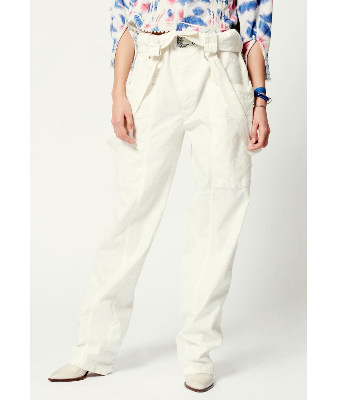 ISABEL MARANT Серые хлопковые прямые брюки, фото 3