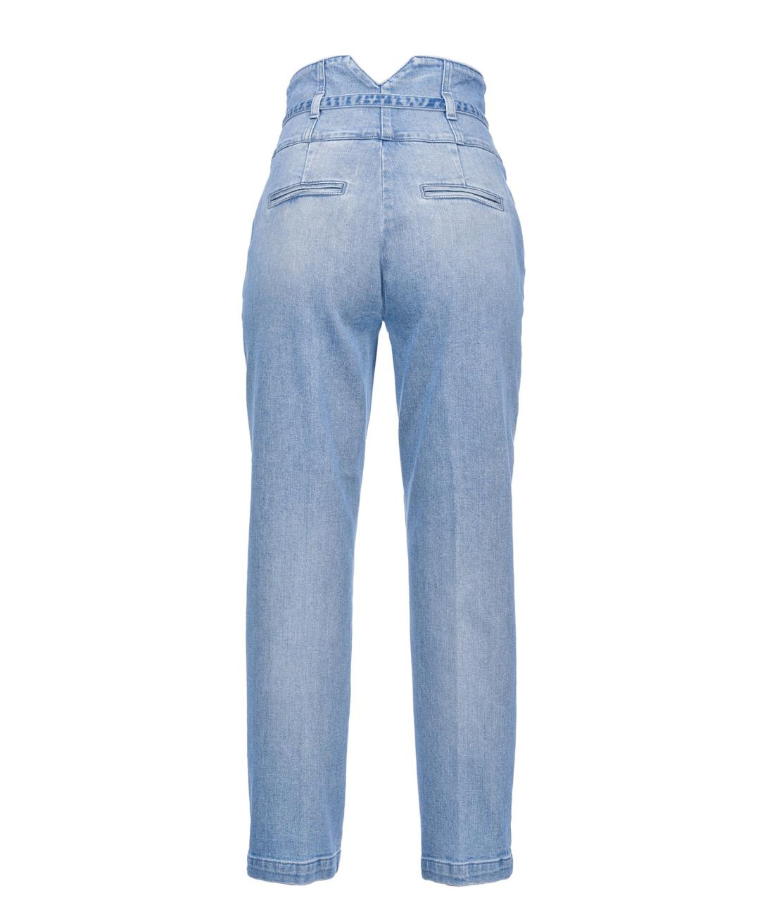 PINKO Синие хлопковые прямые джинсы, фото 2