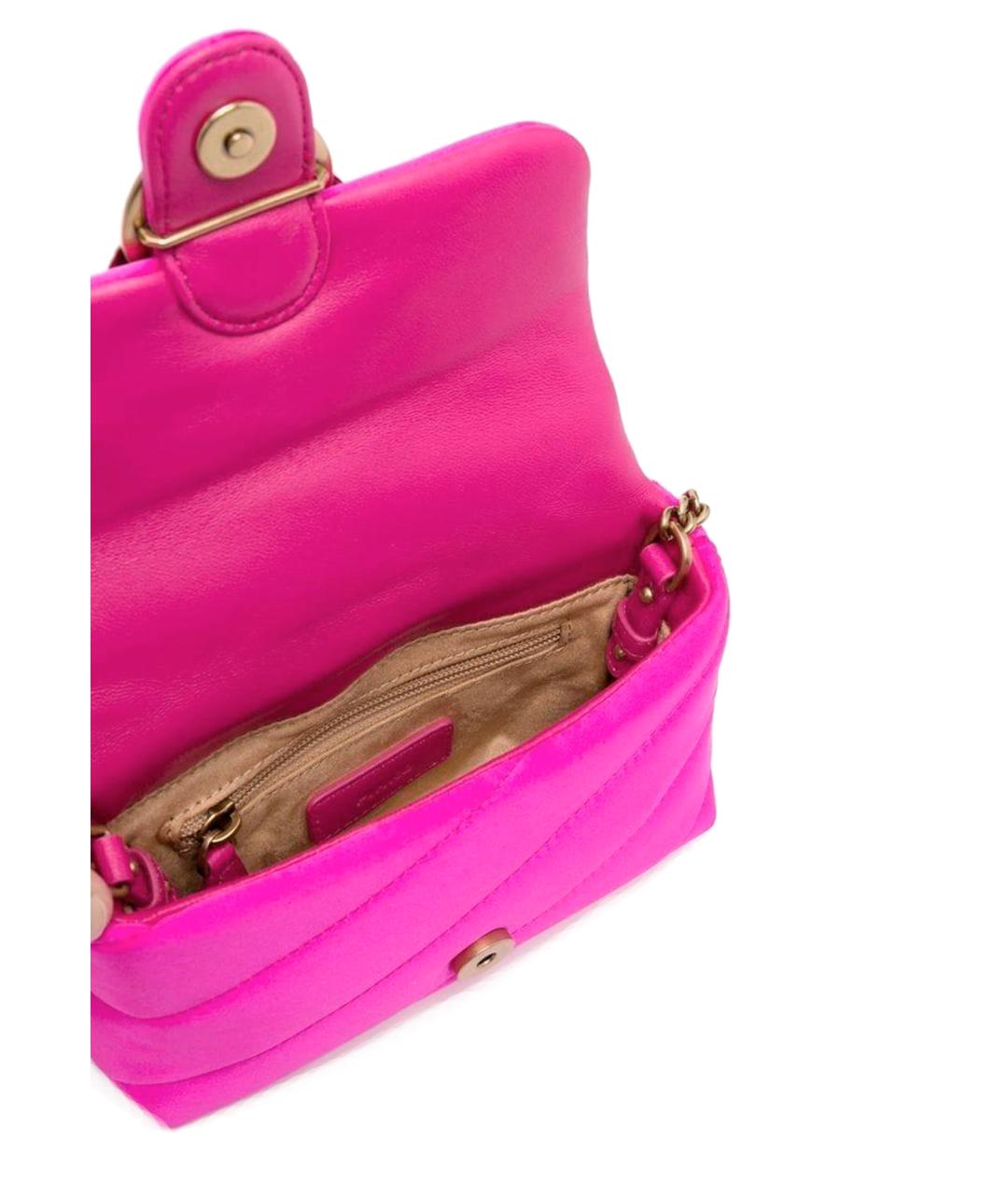 PINKO Розовая шелковая сумка через плечо, фото 4