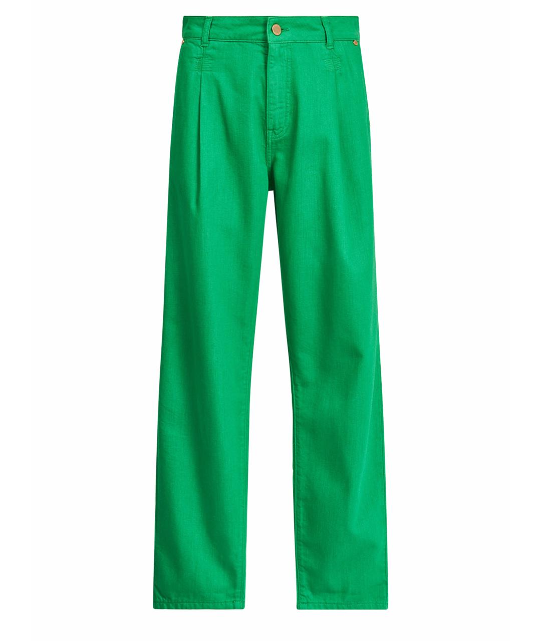ESSENTIAL Зеленые хлопковые прямые джинсы, фото 1