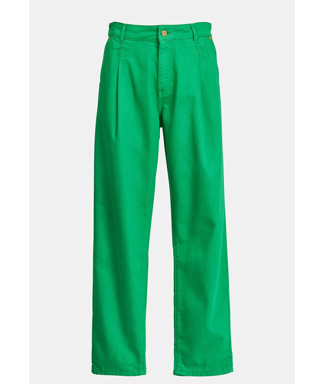 ESSENTIAL Зеленые хлопковые прямые джинсы, фото 5