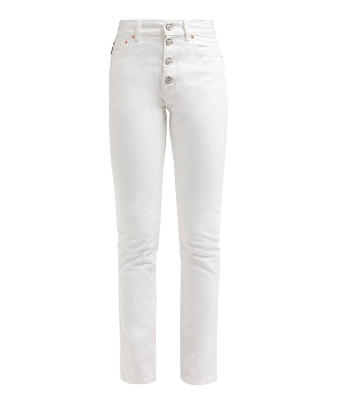BALENCIAGA Белые хлопковые прямые джинсы, фото 1