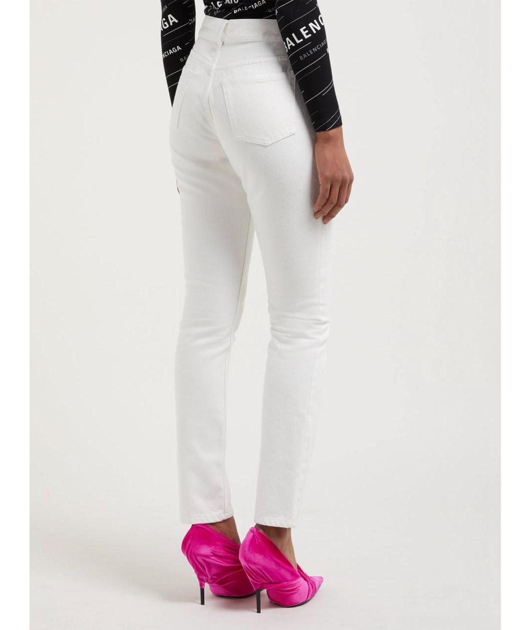 BALENCIAGA Белые хлопковые прямые джинсы, фото 8