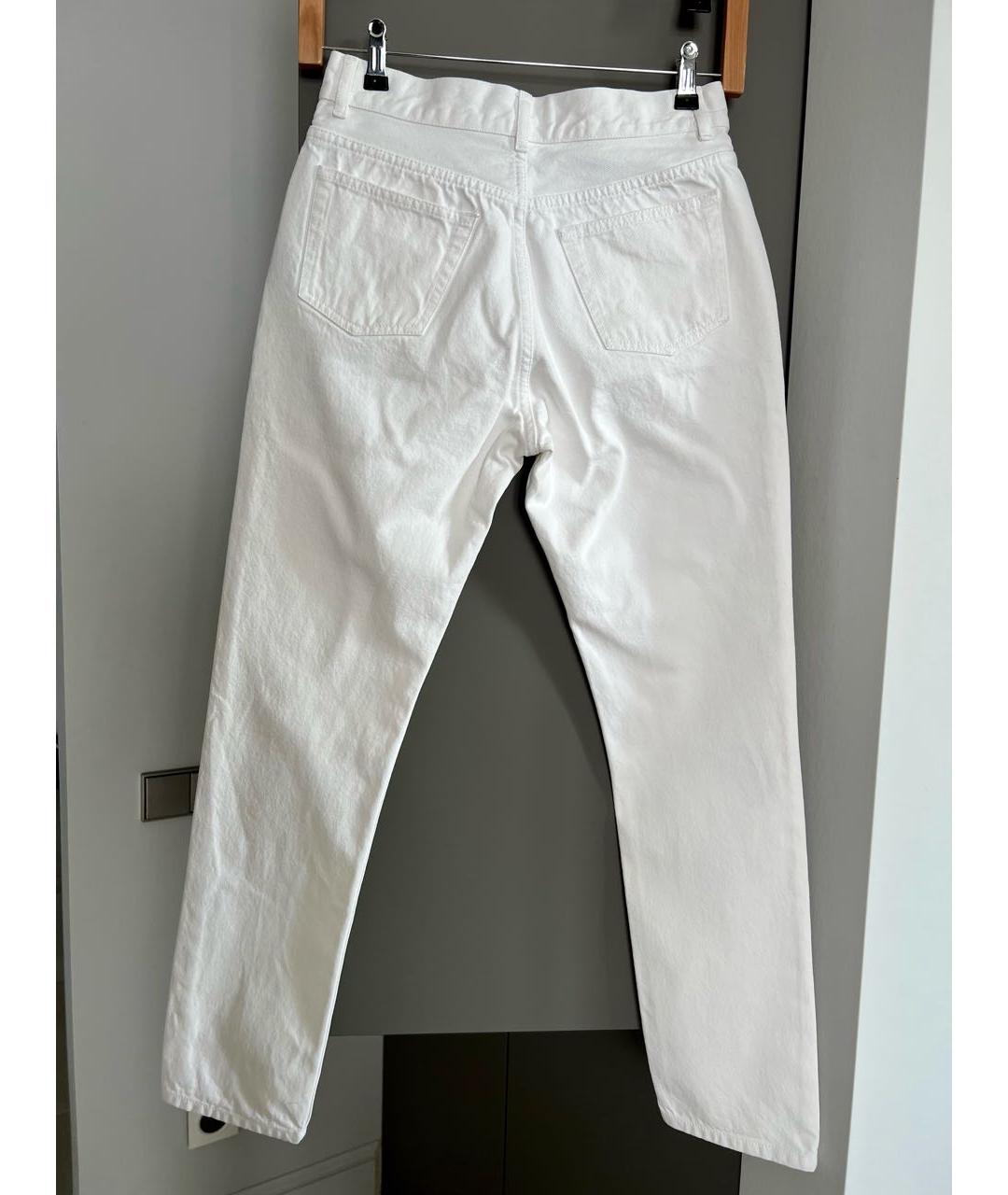 BALENCIAGA Белые хлопковые прямые джинсы, фото 3