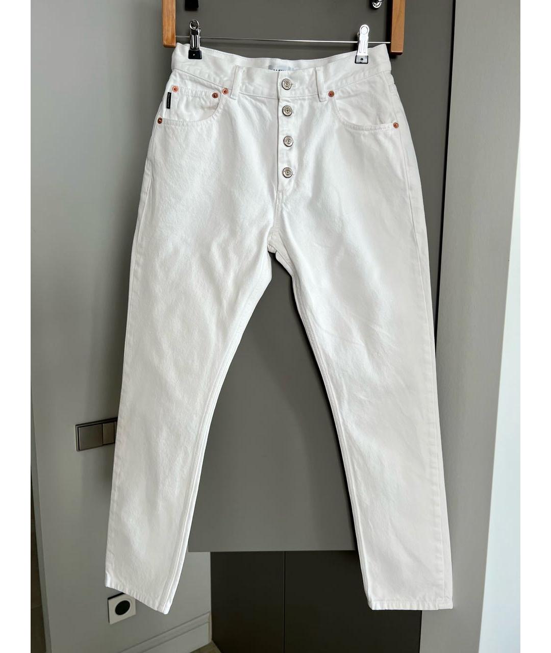 BALENCIAGA Белые хлопковые прямые джинсы, фото 2