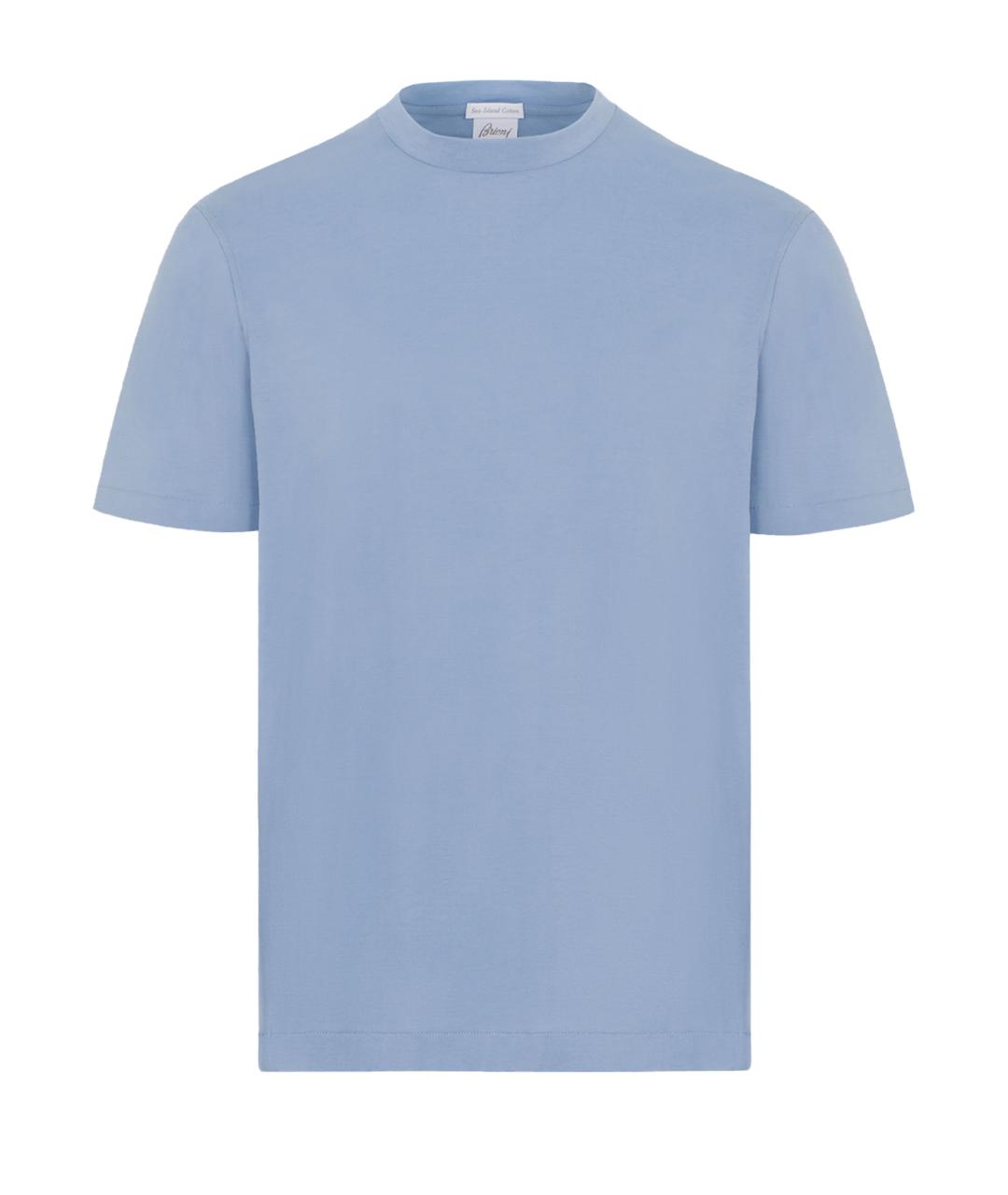 BRIONI Голубая хлопковая футболка, фото 1