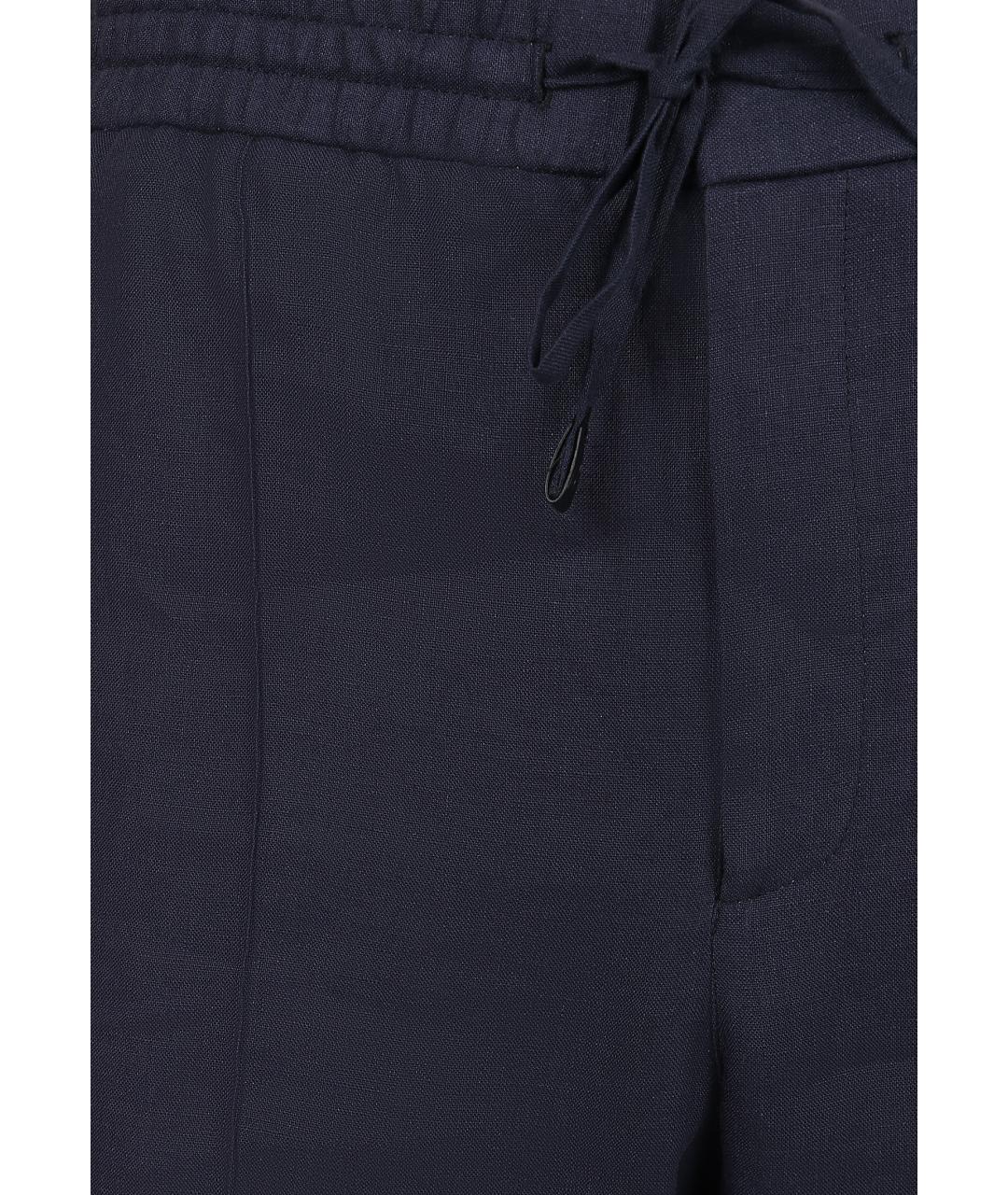 BRIONI Синие льняные повседневные брюки, фото 4