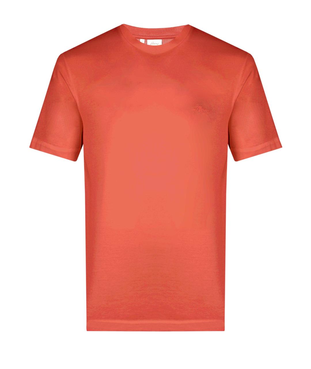 BRIONI Оранжевая хлопковая футболка, фото 1