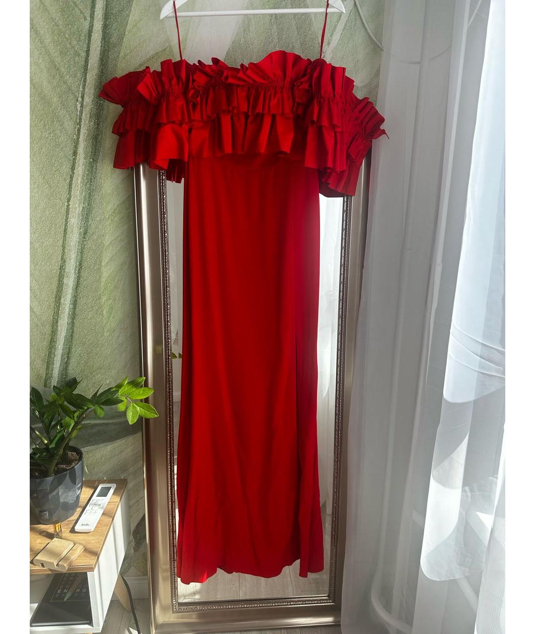 ALEXANDER MCQUEEN Красное полиамидовое вечернее платье, фото 4